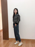 雪凡茜高腰牛仔褲女裝九分哈倫褲老爹女士褲子2025年新款顯瘦春秋8121 深藍色 S 建議85-105斤 曬單實(shí)拍圖