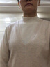 牧蘭奴卡  純羊毛馬甲女V領(lǐng)套頭外塔短款無(wú)袖毛衣背心純色針織坎肩 米色 M 曬單實(shí)拍圖