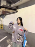 POUM針織開衫毛衣男女款秋冬季新款美式復(fù)古卡通慵懶風(fēng)Q情侶上衣外套 THFS-K130灰色 XL 曬單實(shí)拍圖