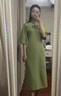 LISCN綠色旗袍古法中袖春款2025新款倒大袖日常新中式茶藝師服裝改良女 綠籮 L 曬單實(shí)拍圖