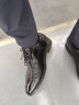 奥康官方男鞋 男士黑色商务皮鞋系带正装三接头尖头鞋 黑色 42 实拍图