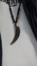 那遇正品黑曜石狼牙吊墜高品質(zhì)男士項(xiàng)鏈潮霸氣百搭毛衣鏈送男友兄弟禮 大號(hào)狼牙-簡(jiǎn)約繩 曬單實(shí)拍圖