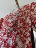 勇伦碎花连衣裙女夏季2024年夏装新款女装小香风法式短袖小个子收腰显 红色 XL（建议110-125斤） 实拍图