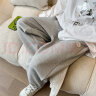 AEMAPE 休闲裤秋冬季华夫格裤子系带束脚哈伦裤YPY K186 白色 4XL  实拍图