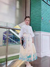 迪士尼（Disney）女童馬面裙?jié)h服連衣裙洋氣兒童裝中國風夏季中大童小女孩古裝套裝 米杏色 160碼  建議身高145-155CM 曬單實拍圖