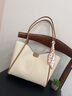 viney包包女包大容量托特包牛皮斜挎包單肩包生日新年禮物送女友老婆 【白配卡其】實(shí)用高檔輕奢品牌手提大包 曬單實(shí)拍圖