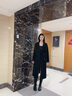 Amerpin國際一線品牌粉色雙面呢羊絨大衣女小個(gè)子2024秋冬中長款毛呢外套 黑色(禮盒包裝+JD送貨上門) XS 適合100斤以下 曬單實(shí)拍圖