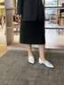 愛(ài)步（ECCO）豆豆鞋女 時(shí)尚潮流百搭尖頭百搭淺口樂(lè)福單鞋  型塑214283 亮白色21428301002（牛皮革） 38 曬單實(shí)拍圖