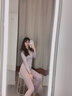 卡森蘭秋衣女莫代爾保暖內(nèi)衣女士線衣薄款圓領(lǐng)棉毛衫打底上衣單件 583粉色單衣 L 曬單實(shí)拍圖