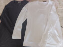 罗蒙（ROMON）两件装男士纯棉短袖t恤夏季圆领白体恤T纯色上衣服打底衫男装 【黑色长+白色长】 XL/180(推荐体重140-155斤） 实拍图