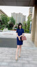 詩(shī)璐雅夏季新款高端中國風(fēng)職業(yè)連衣裙時(shí)尚休閑商務(wù)通勤修身珠寶店美容院茶藝售樓部職業(yè)裝女裝套裝工裝裙子 短藏青連衣裙 L 曬單實(shí)拍圖