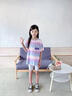 優(yōu)優(yōu)1點(diǎn)（Yoyo one）女童短袖套裝夏季薄款兒童2025新款速干運(yùn)動(dòng)服童裝兩件套夏裝10歲 9852上衣+18442紫色褲子 140 曬單實(shí)拍圖