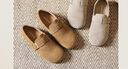 達芙妮勃肯鞋女平底單鞋輕便包頭拖外穿一腳蹬豆豆鞋女鞋 卡其色 40 曬單實(shí)拍圖