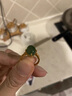 喜玉枝和田玉鴿子蛋面銀戒指女 輕奢高級感碧玉包金玉石綠寶石生日禮物 款式1 曬單實(shí)拍圖