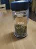雙層玻璃杯便攜皮紋蓋透明水杯矮胖茶杯個性創意杯子定制 黑色 360ML 曬單實拍圖