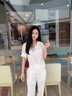 妍莉芬 衛衣女裝運動(dòng)套裝女2024年新款夏季韓版休閑衣服運動(dòng)服兩件套 白色 M 曬單實(shí)拍圖