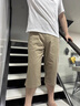 JEEP SPIRIT吉普七分褲短褲男士純棉夏季薄款2025新款修身直筒休閑7分短褲子 卡其色-738 純棉透氣 32 腰圍2尺5 曬單實(shí)拍圖