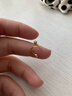 黛若黃金耳釘女足金S形耳環(huán)光面金珠耳飾品圓珠真金高級養耳洞螺旋彎 【單只】黃金耳釘(約0.93g) 曬單實(shí)拍圖