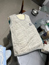 流貝 兒童馬甲寶寶保暖背心嬰兒套頭女童加絨坎肩男童加厚打底童裝秋 坑條灰色 90碼【2-3歲】 曬單實(shí)拍圖