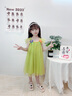 mlgt kids童裝女童連衣裙夏季新款兒童公主裙寶寶甜美吊帶裙網(wǎng)紗裙子 綠色 90 cm 曬單實拍圖