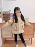 G.DUCKKIDS女童羽絨服2025新款冬季大童加厚白鴨絨女孩初中生連帽外套 奶咖色 150 曬單實(shí)拍圖