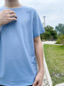 羅蒙（ROMON）冰絲網(wǎng)眼t恤男士短袖夏季薄款半袖上衣服男裝寬松休閑速干體恤衫 ET396藍色【網(wǎng)眼透氣】 XL (適合130-145斤) 曬單實(shí)拍圖