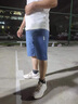 羅蒙短褲男士春秋季薄款中青年純色五分中褲新款韓版潮流百搭褲子男褲 3132淺藍色 M （約90-105斤可穿） 曬單實(shí)拍圖