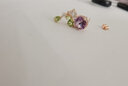 JOLEE耳釘女S925銀時(shí)尚天然紫水晶彩色寶石耳墜飾品耳環(huán)送女生節(jié)日禮物 曬單實(shí)拍圖