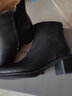 Gfoe英倫風(fēng)炸街小短靴一腳蹬女士單靴子復古切爾西靴加棉短筒及踝靴女 黑色 35 曬單實(shí)拍圖