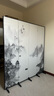 明鯨新中式屏風(fēng)隔斷折疊移動(dòng)水墨山水飛鶴辦公室茶樓裝飾遮擋折屏背景 胡桃木 1扇45*200CM 曬單實(shí)拍圖