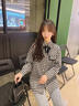 Olrain歐芮兒千鳥格子襯衫女裝秋冬寬松顯瘦時尚英倫風(fēng)設(shè)計感上衣 千鳥格 L 曬單實拍圖