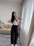 LPOX美式工裝褲女高腰顯瘦百搭高街學院風闊腿多口袋褲子女夏 黑色褲腳可以調(diào)節(jié) S 曬單實拍圖