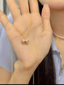 完美愛琺瑯鈴蘭花黃金項鏈女士漸變足金吊墜生日禮物送女友老婆輕奢小眾 紫色漸變鈴蘭花掛墜+銀鏈【紀(jì)念品】 曬單實拍圖