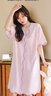 米度麗哺乳睡裙夏季薄款孕婦睡衣夏天產(chǎn)后喂奶家居裙子月子服夏裝 淺藍 M（建議80-110斤左右） 曬單實(shí)拍圖