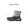 COZY STEPS可至男女款冬季COZYLOOP太空鞋羊皮毛一體厚底保暖防寒羊毛雪地靴 暖意灰白+鼠尾草綠（8108） 39 曬單實(shí)拍圖