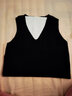 純子兮品冰絲吊帶背心女外穿2026夏季v領(lǐng)背心透氣收腰短款上衣針織打底衫 黑色 032589 L 【建議105-120斤】 曬單實(shí)拍圖