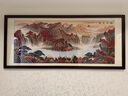 伯莎丹頓（BERTHA DENTON） 蘇繡鴻運當頭客廳沙發(fā)背景墻山水風(fēng)景裝飾畫(huà)辦公室手工刺繡掛畫(huà) 鴻運當頭裝框90*200CM 曬單實(shí)拍圖