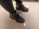 Cho Jung休閑皮鞋男士加棉增高厚底高幫鞋馬丁戶(hù)外運動(dòng)鞋男冬季高邦老爹鞋 加棉黑色 43 曬單實(shí)拍圖