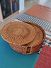 新術(shù)手工藤編防燙鍋墊菜墊子隔熱墊廚房家用餐桌墊防燙鍋墊子竹墊碗墊 藤編墊套裝16cm（6墊1框） 曬單實(shí)拍圖