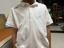 純一良品（CUNYI）童裝男童POLO衫短袖兒童翻領(lǐng)T恤中大童男孩夏裝休閑上衣 白色 150 cm 曬單實(shí)拍圖