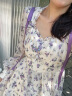 MAXRIENY【紫玫瑰印花裙】商场同款甜美少女感蓬蓬连衣裙 紫花 M02 晒单实拍图