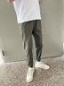 花花公子（PLAYBOY）褲子男春秋季新款時尚百搭商務(wù)修身休閑褲潮流簡約韓版直筒長褲男 黑色 31 曬單實(shí)拍圖