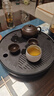 豪邁實木茶盤2025新款茶具套裝家用茶托盤儲水排水茶臺干泡中秋節(jié)禮物 黑色陶瓷見山茶盤30*5cm 曬單實拍圖