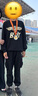 BOY JUNIOR春秋潮牌休閑圓領(lǐng)套頭衛衣百搭燙金翅膀logo印花男童女童 黑色 舊-第一批 155 曬單實(shí)拍圖