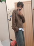 gxmy男模穿搭短款墊肩夾克外套男裝三件套感痞帥男生酷帥穿搭套裝 【皮衣三件套】棕外套+黑T恤+牛 XL 曬單實(shí)拍圖