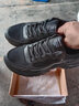 LINBUXAN全黑大碼運動(dòng)鞋男2023年新款休閑男鞋網(wǎng)面透氣跑步鞋男士波鞋46碼 全黑 44 曬單實(shí)拍圖
