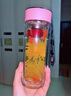 希諾（HEENOOR）玻璃杯雙層泡茶杯可愛便攜杯子女士高顏值水杯節(jié)日生日禮物 粉色 小熊 LOGO 310ml 曬單實(shí)拍圖