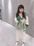 童嘜屋三件套童裝女童套裝中大兒童秋冬運(yùn)動(dòng)休閑衛(wèi)衣加絨加厚馬甲小女孩 綠色 130（建議身高120cm） 曬單實(shí)拍圖