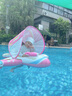 swimbobo兒童游泳圈女童帶水槍坐圈水上戲水遮陽蓬坐艇粉色泳圈K2014pro 曬單實(shí)拍圖