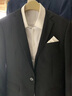 PEAVEY 手工卷邊桑蠶絲男士西裝口袋巾新郎結婚胸巾真絲手帕小方巾 白色(R-PS-2004) 曬單實拍圖